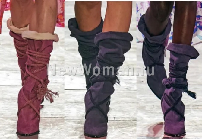 модные замшевые женские сапоги сезона осень 2022 - фото из коллекции бренда Isabel Marant