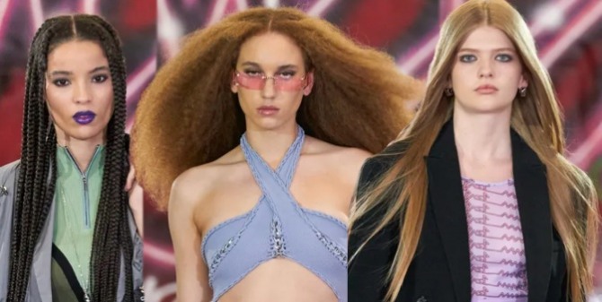 модные женские прически для длинных волос от бренда Mark Fast на сезон Весна-Лето 2022