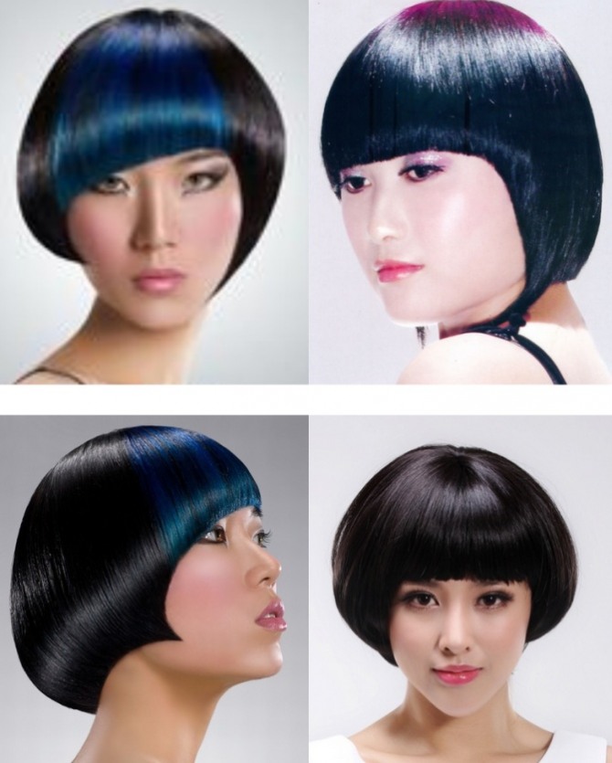прически и стрижки для средних волос демонстрируют девушки-китаянки