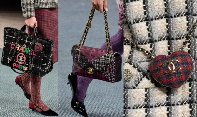 сумки для девушек и женщин осень-зима 2022-2023 с клетчатым принтом от модного дома Chanel