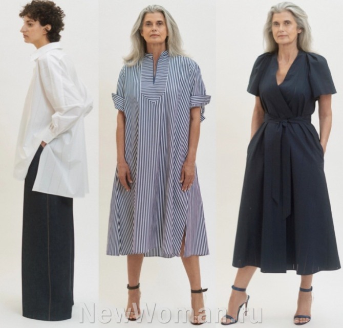 мода для женщин 60-75 лет весна-лето 2022 - платья, блузки, брюки