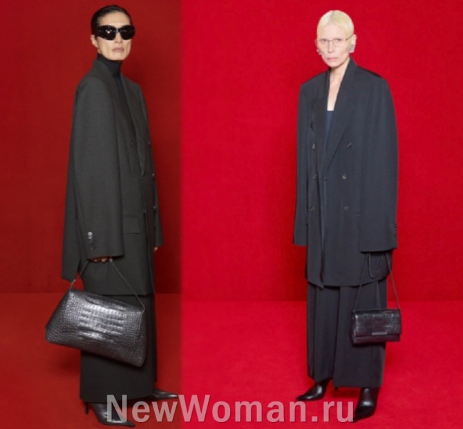 костюмы с длинной юбкой для пожилых женщин от бренда Balenciaga 
