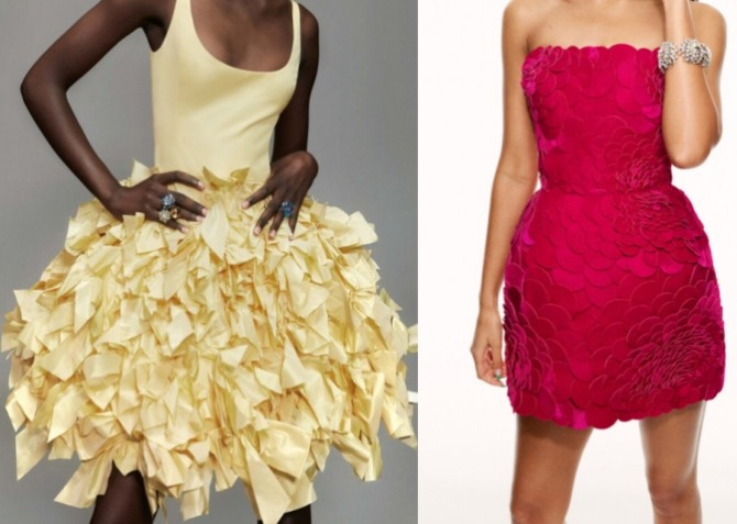 вечерние платья, усеянные лепестками - мода 2023 года