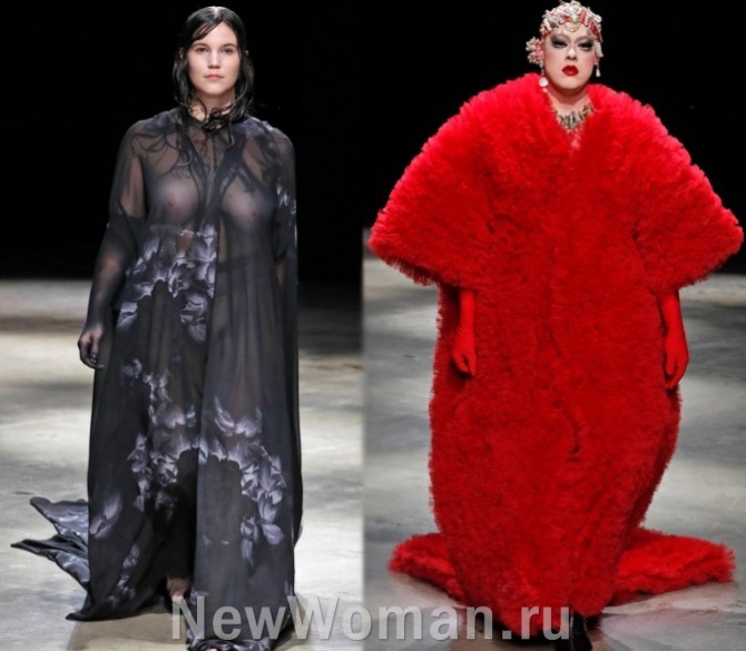 фото полных моделей в вечерних платьях 2023 года - миланская неделя моды бренд ACT N.1