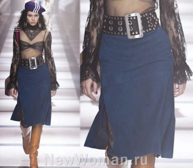 тренды 2023 года в моде на юбки миди длины - Gucci 