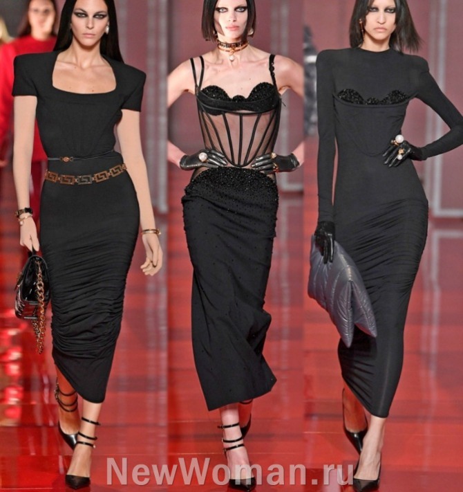 какие вечерние черные платья в моде осенью 2023 года - фото новинок высокой моды