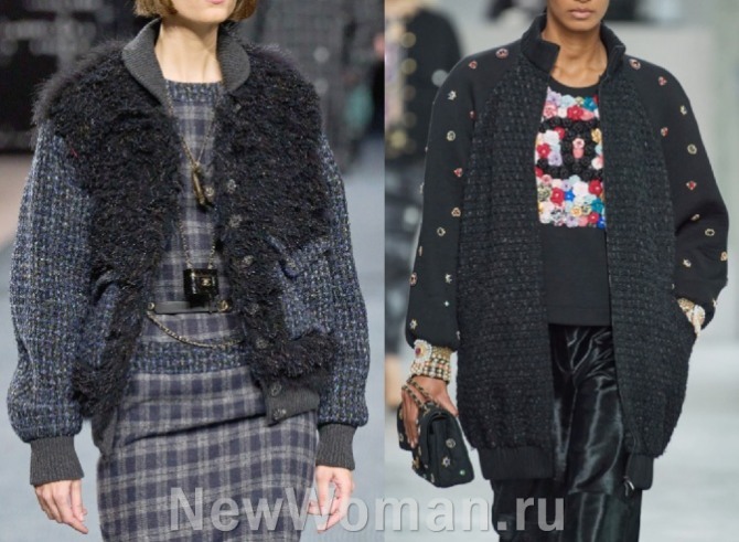 Chanel - вязаные куртки бомбер - один из главных трендов 2023 года в моде на женские куртки