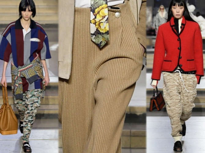 женские брюки из трикотажа - фото из коллекции Louis Vuitton, парижский показ на 2023 год