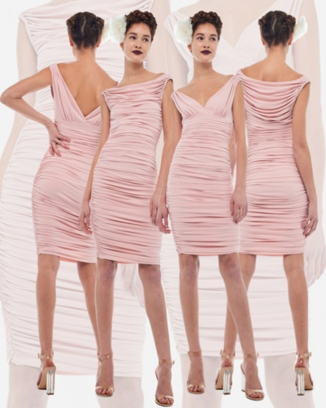 коктейльные платья 2023 года бледно-розового цвета для девушек