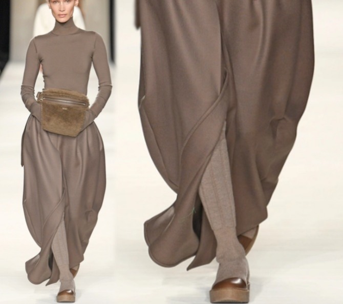 зимняя шерстяная юбка-тюльпан от модного дома Max Mara (Миланский показ)