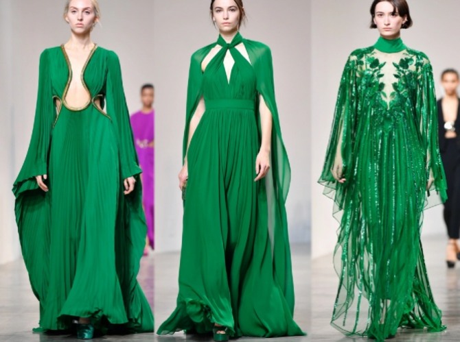 вечерние зеленые платья макси