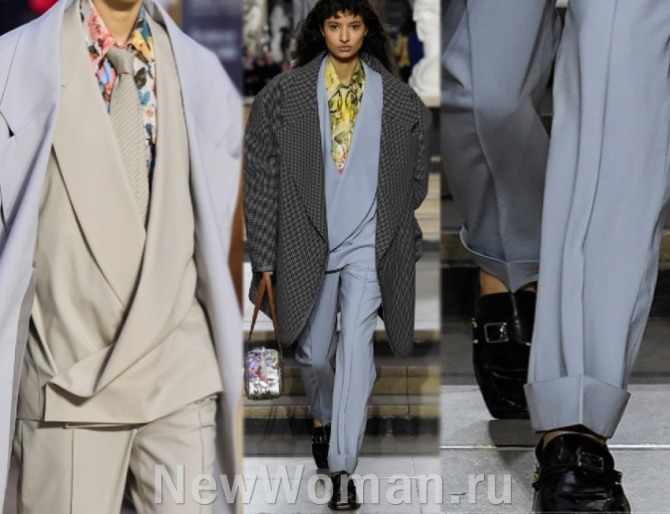 женские люксовые брючные костюмы 2023 года от бренда Louis Vuitton (Парижская неделя моды)