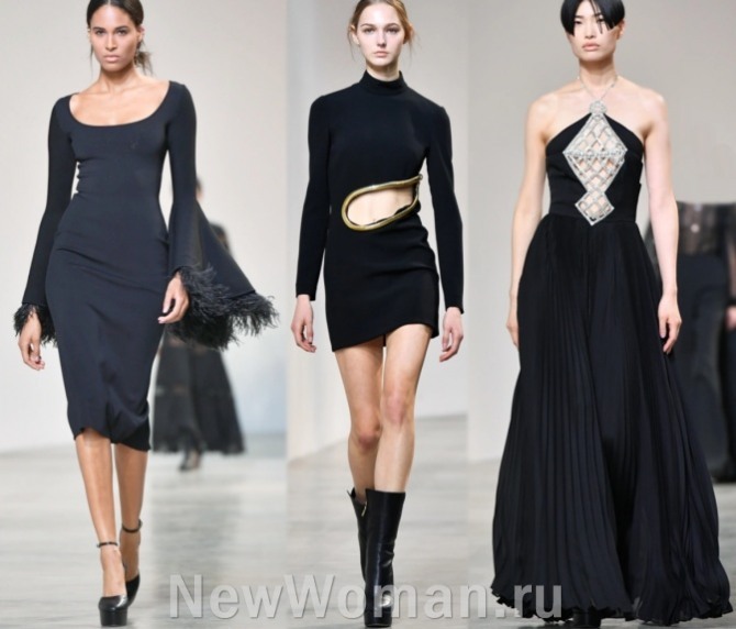 платья черного цвета с декором от модного дома Elie Saab 2023 год