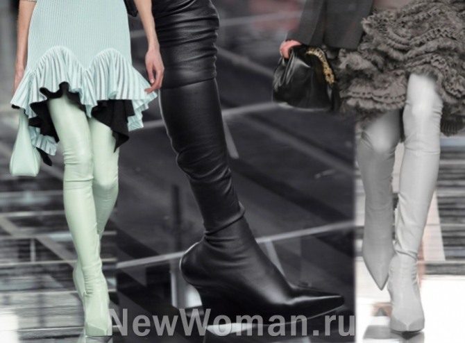 сапоги-чулки с выступающей пяткой - обувные женские тренды 2023 года от Givenchy (Париж)