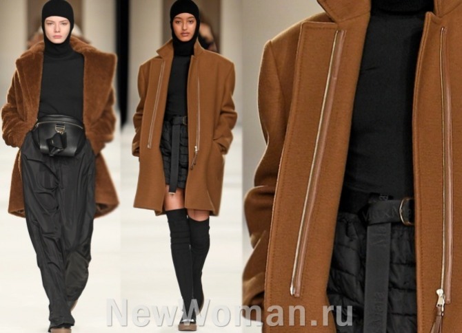 укороченные шерстяные женские пальто коричневого цвета  - стильные образы на 2023 год от итальянского бренда Max Mara