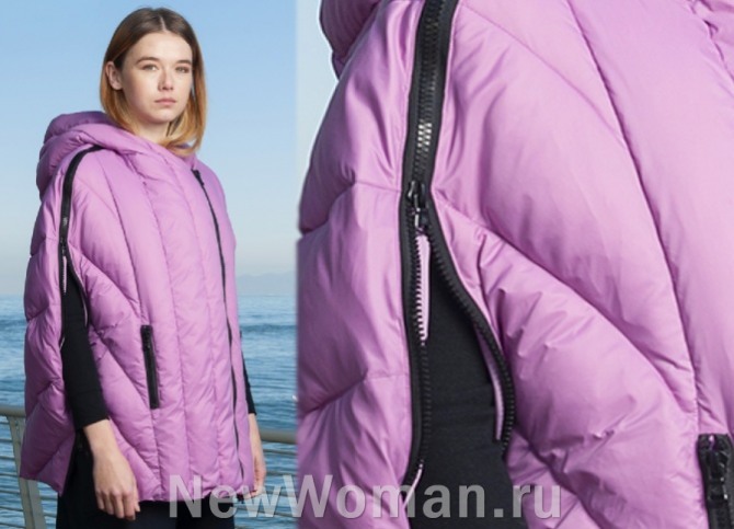 куртка-кейп лилового цвета