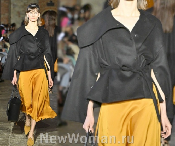 куртка-кейп женская на 2023 год от бренда Eudon Choi (Лондонская неделя моды)
