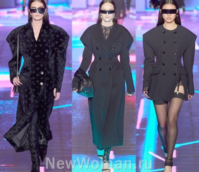 черные пальто 2023 года от мировых брендов - идеи фасонов от Dolce & Gabbana (Милан)