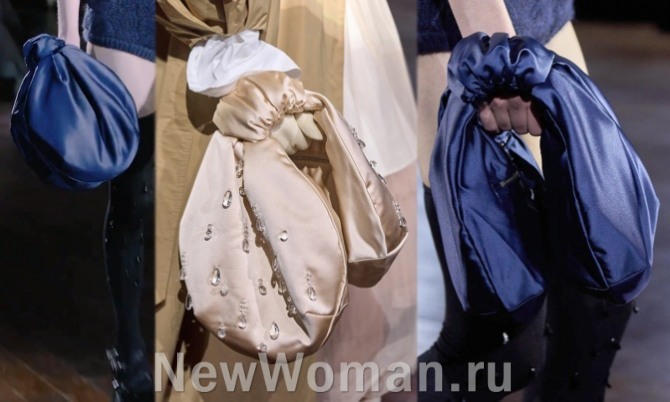 современные гламурные сумки с мягкой основой - сумка-вьюк от бренда Simone Rocha, FALL 2022 READY-TO-WEAR, Лондон