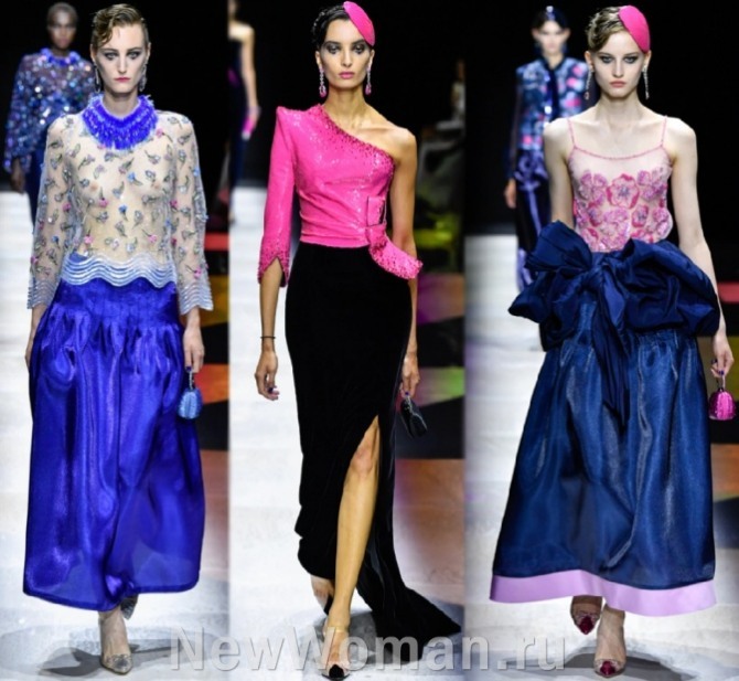 вечерние юбки из шелка - Armani Privé Couture Fall 2022, Париж