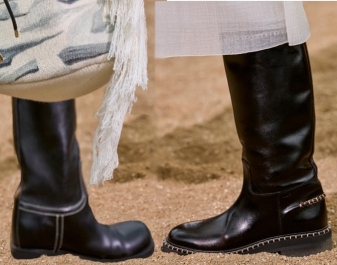 модные женские кожаные сапоги 2023 с простым дзайном, широким голенищем по типу армейских солдатских сапог времен СССР