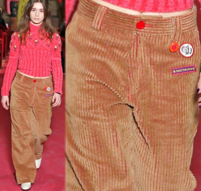 вельветовые женские брюки, с опущенной на бедра талией.