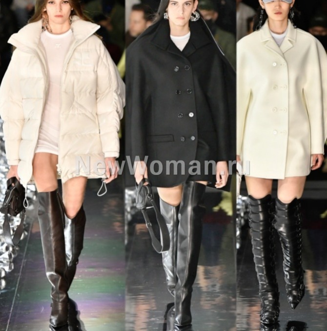 весенние куртки и пальто 2023 года - с какими сапогами носить - идеи от модного дома Acne Studios (Швеция)