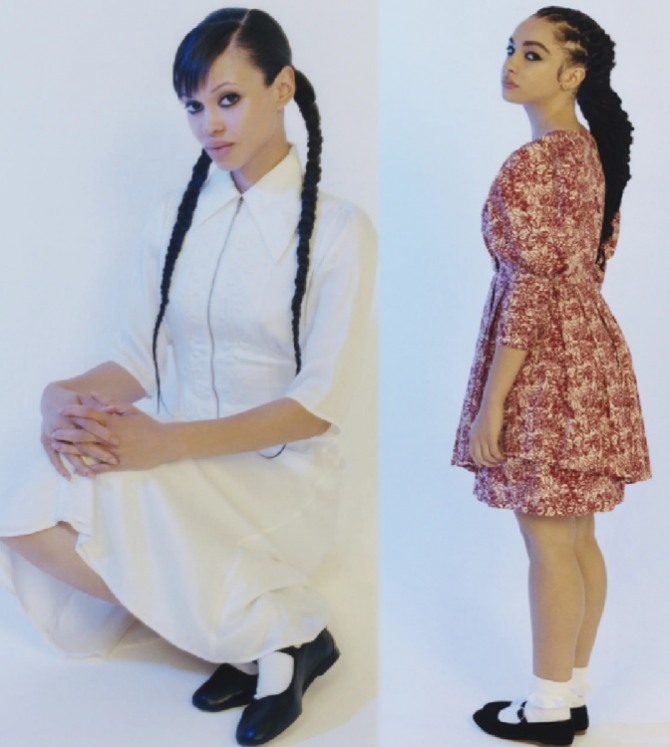молодежные образы весна-лето 2023 для девушек с длинными черными косами - фото с Недели моды Batsheva, RESORT 2023, Нью-Йорк