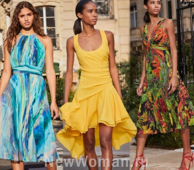 фасоны летних платьев маллет и миди от бренда Ungaro SPRING 2023 READY-TO-WEAR, Парижская Неделя моды