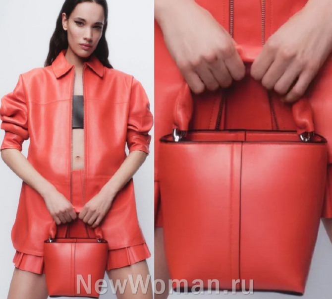 винтажная женская сумка ведро из искусственной кожи - фото трендов 2024 года