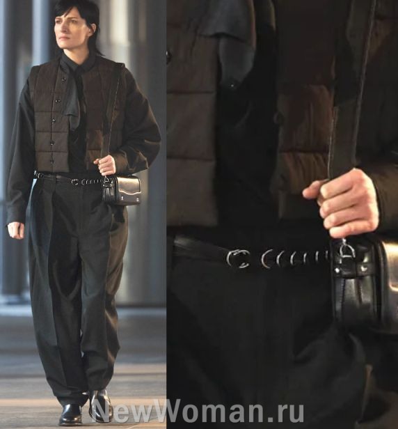 женский деловой стиль 2024 года - модные черные брюки для офиса с низкой посадкой, широкие, зауженные книзу штанин - Париж