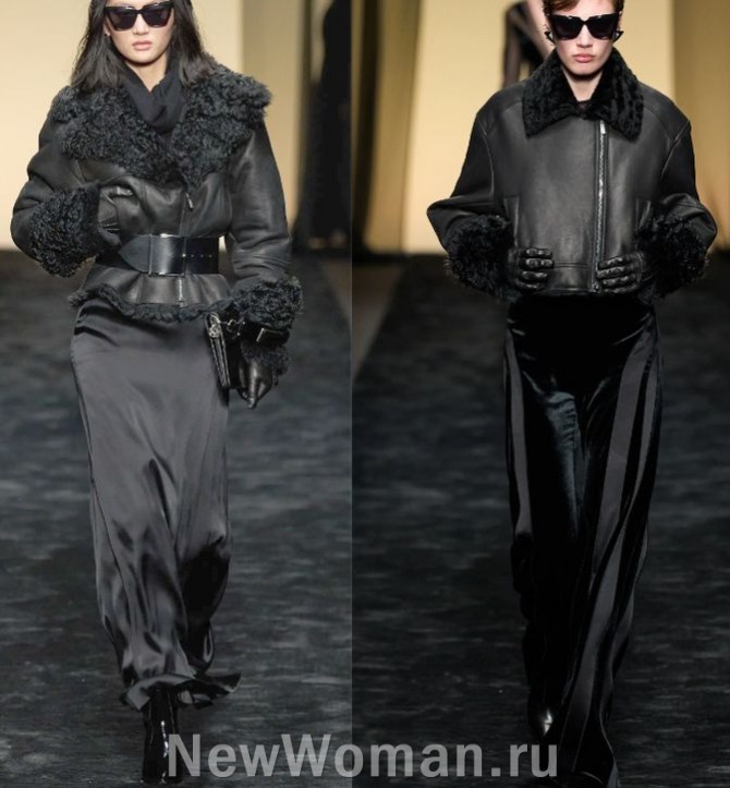 главные тенденции в моде на женские куртки 2024 года - образы с куртками в стиле тотал-блэк