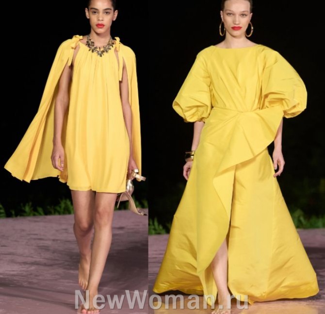 вечерние женские платья 2024 года желтого цвета