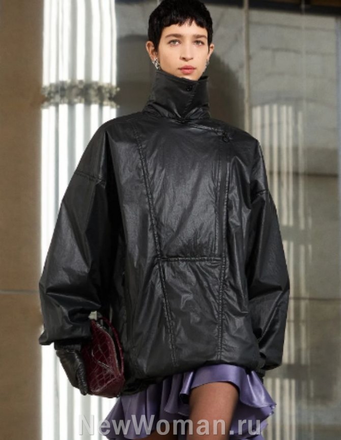 женская куртка из Италии, минималистический дизайн, цвет мокрого асфальта