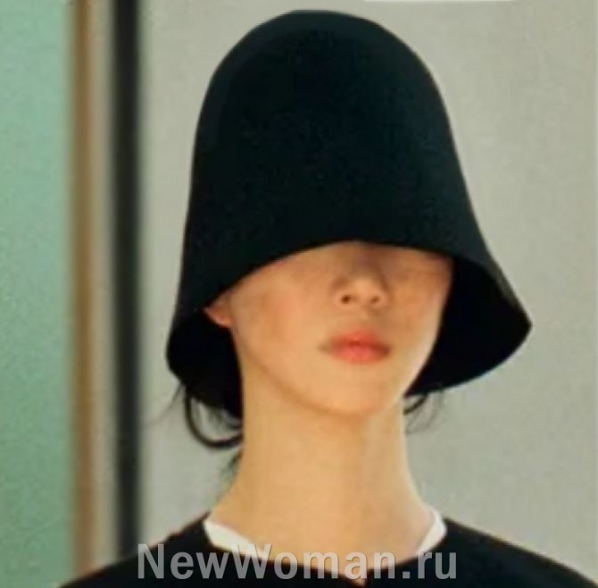 модная женская шляпа-колпак 2025 года, панама из черного фетра