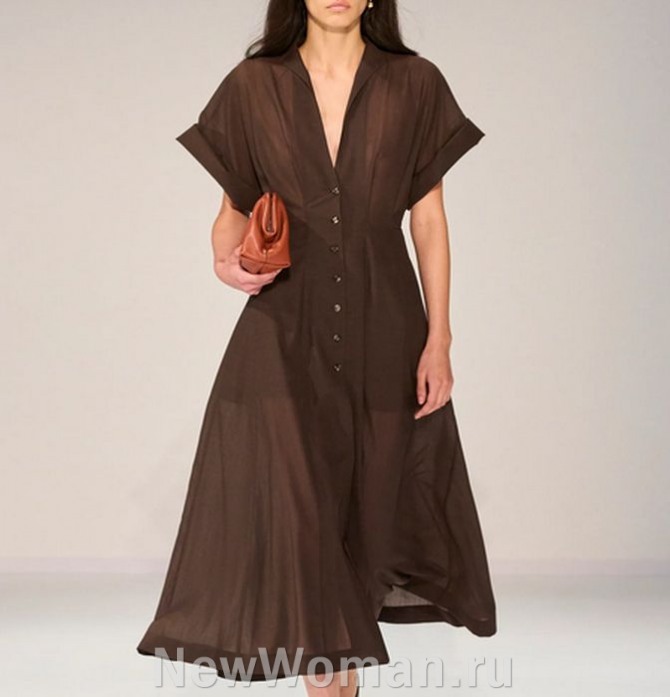 платье миди коричневого цвета силуэт песочные часы, платье из эластичного тонкого джерси