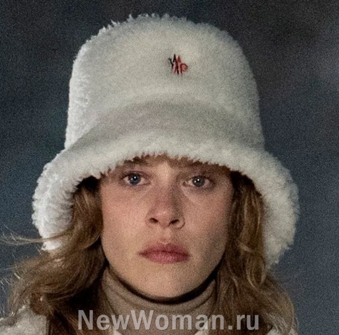 женская зимняя шляпа-панама из искусственного плюша белого цвета