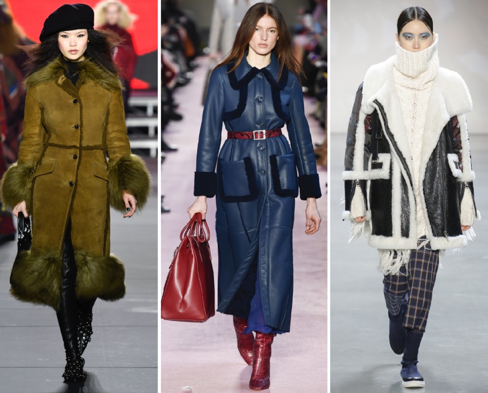 модные женские теплые пальто из дубленой овчины 2019 от дизайнеров Sonia Rykiel, Blumarine, Vivienne Tam