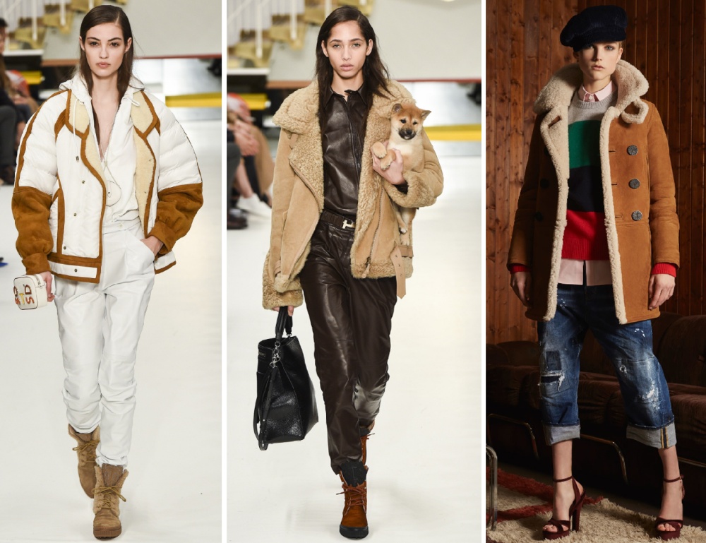 Стильные куртки-дубленки для девушек с модных показов Tod’s, Dsquared2  - мода 2019 года