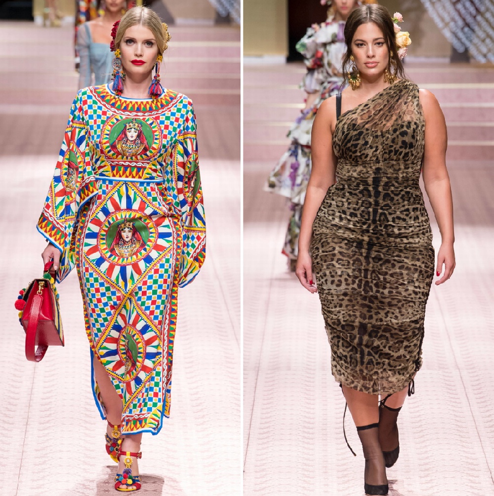 вечерние летние платья для полных женщин от Dolce & Gabbana - мода весна-лето 2019