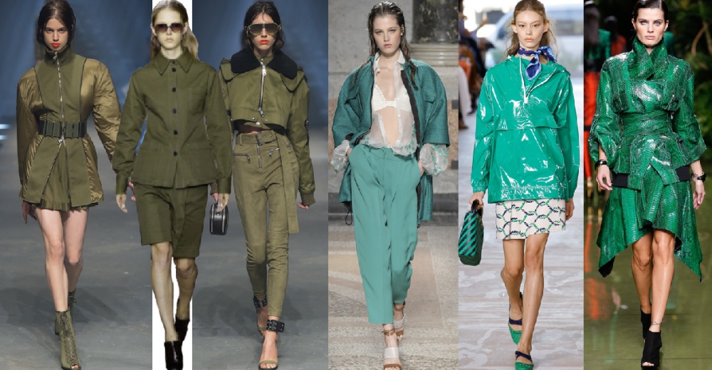 модные куртки весна 2017 - зеленого цвета и цвета хаки
