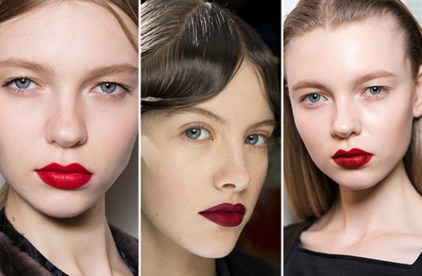 Модный макияж Осень-Зима 2016-2017 - насыщенно-красные губы
