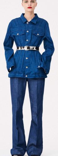 джинсовый костюм женский с карманами и ремнем