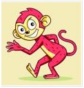 Красная обезьянка - рисунок