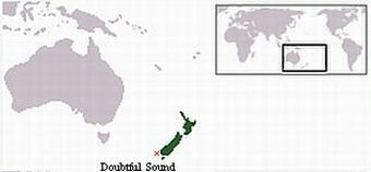 где на карте расположен фьорд Даутфул Саунд в Новой Зеландии