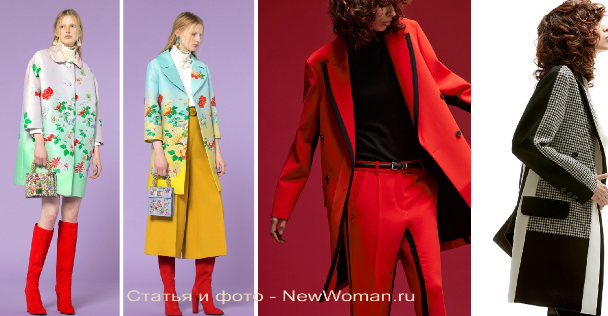 Дизайнерские дома: Andrew Gn, Barbara Bui - осенние пальто 2018 - бочонок, красное, в клетку