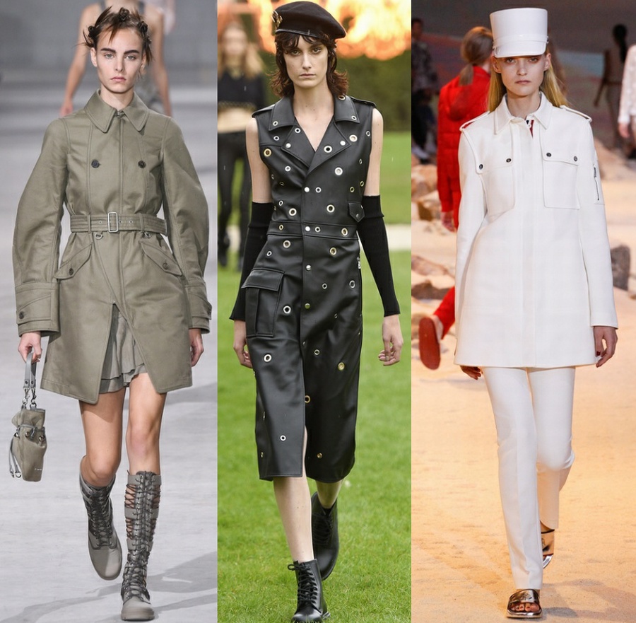 плащ весна-лето-осень 2017 модный тренд - военный стиль