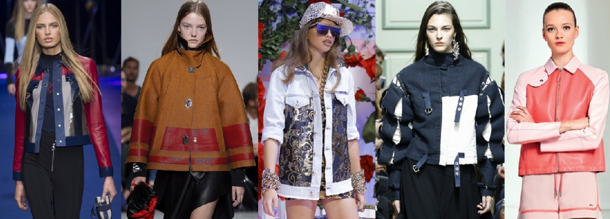 Модные женские куртки весна 2017 - комбинированные модели