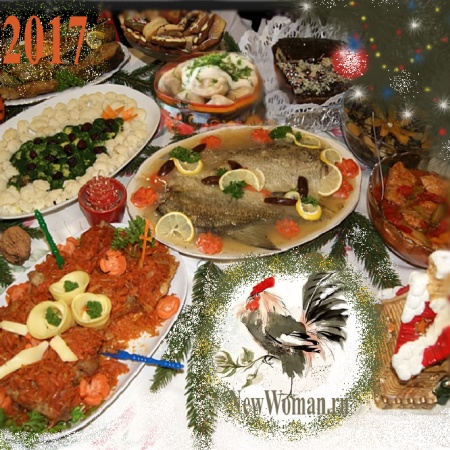 Идеи офрмления новогодних блюд и закусок в год Петуха - фото примеры