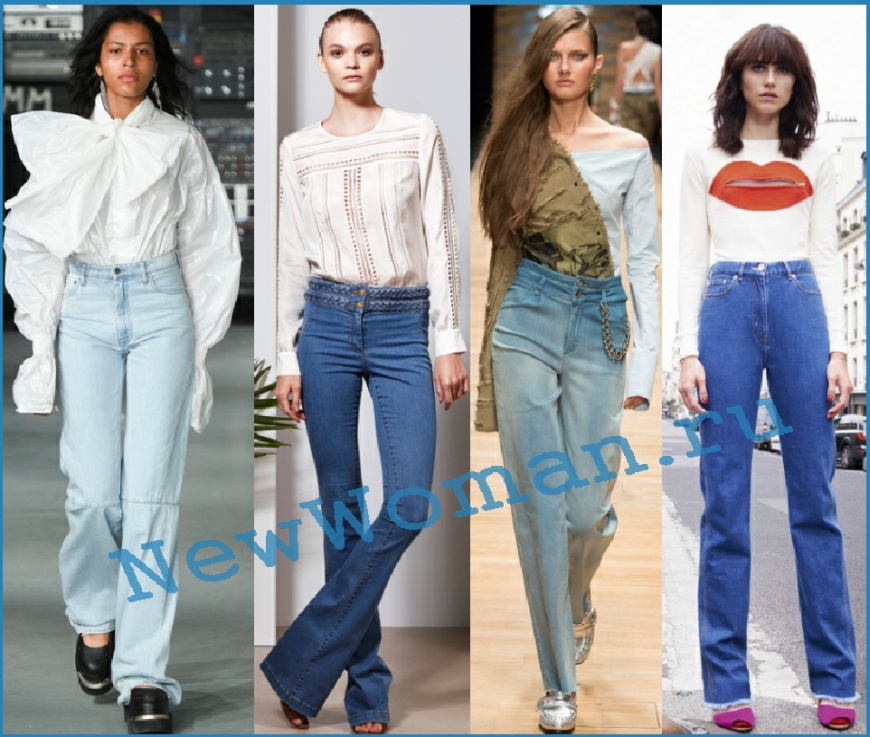 Модные женские джинсы с высокой посадкой